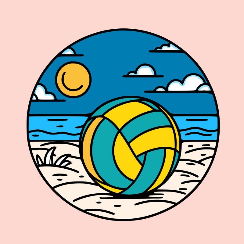 volleyball on a beach