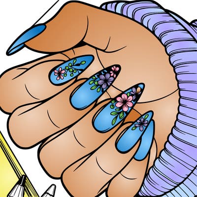 a beautiful hand with pretty nails