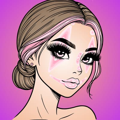 realistic girl with lashes