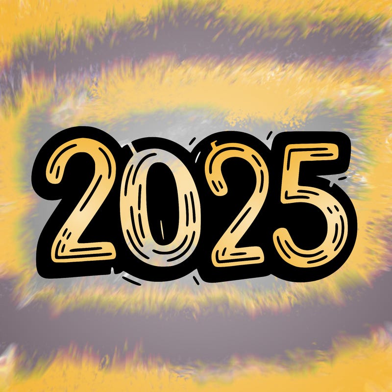 one line scrawled numbers sketch design “2025”