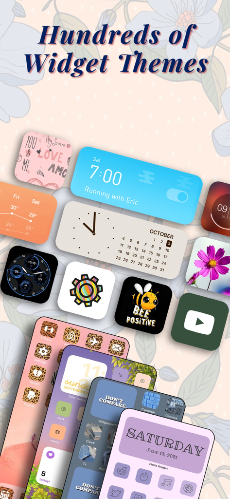Icon Theme - Aesthetic Kit - A collection of colorful and aesthetic home screen widgets including calendars and clocks for phone customization