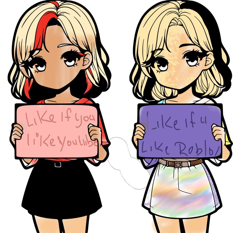 a realistic girl holding a sign