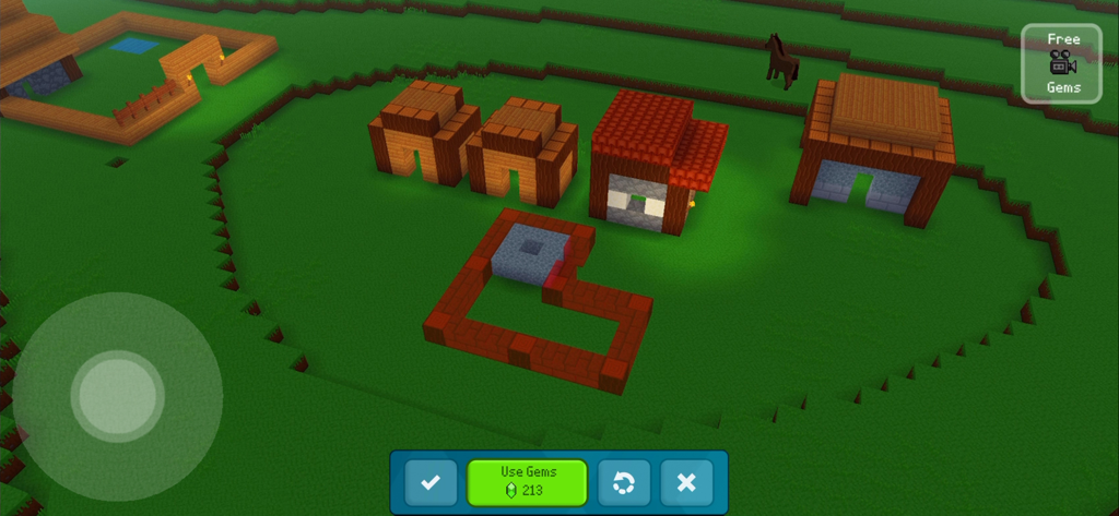 Building houses in a village in Block Craft 3D