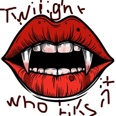 lips with vampire teeth