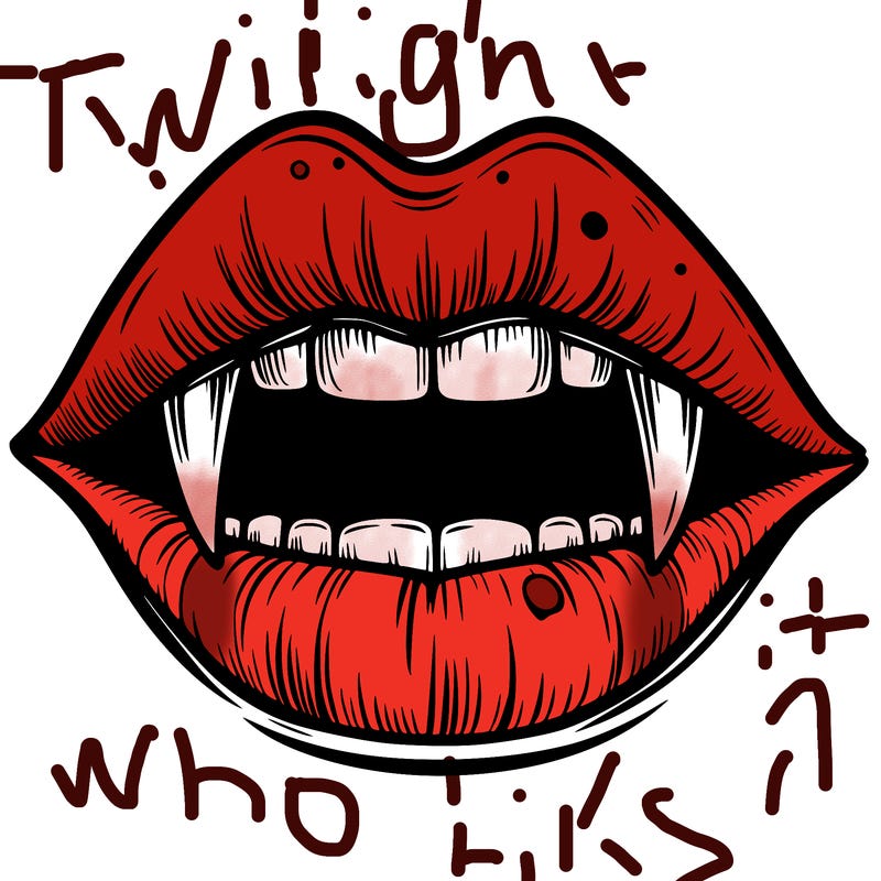 lips with vampire teeth