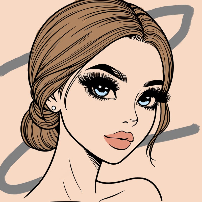 realistic girl with lashes