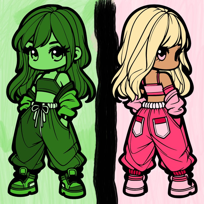 girl in crop top and baggy pants