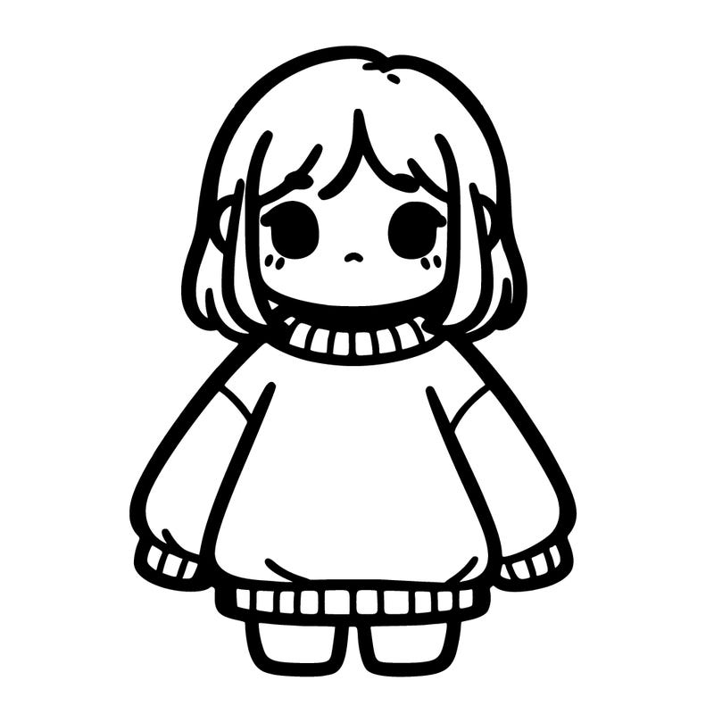 girl with a baggy sweatshirt