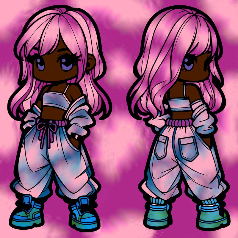 girl in crop top and baggy pants