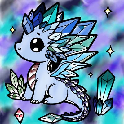 little cute crystal dragon