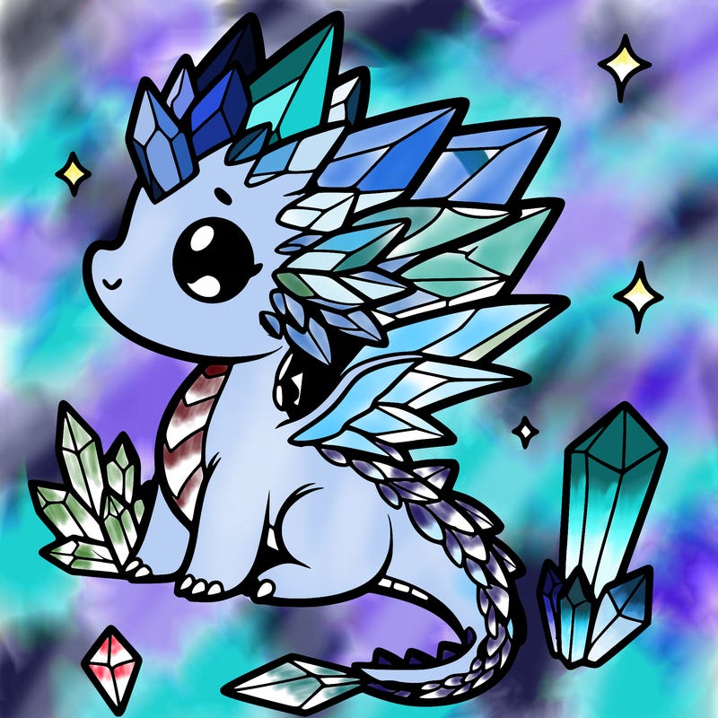 little cute crystal dragon