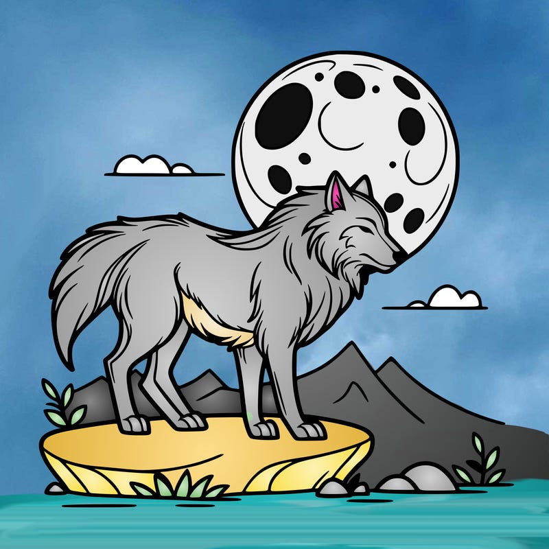 wolf moonlight