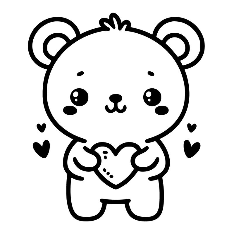 cute bear with heart
