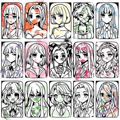 girls that look diffrent anime