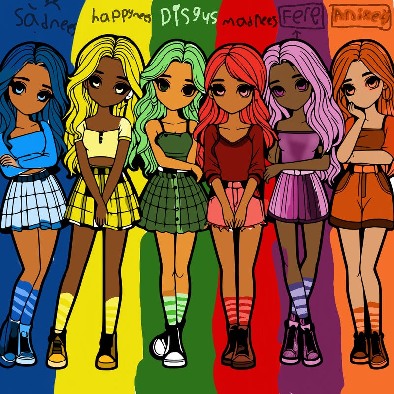 a group of girls realistic