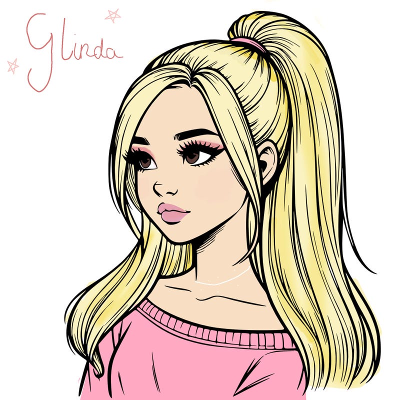 realistic girl with a high ponytail