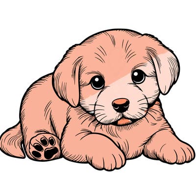 a cute realistic puppy