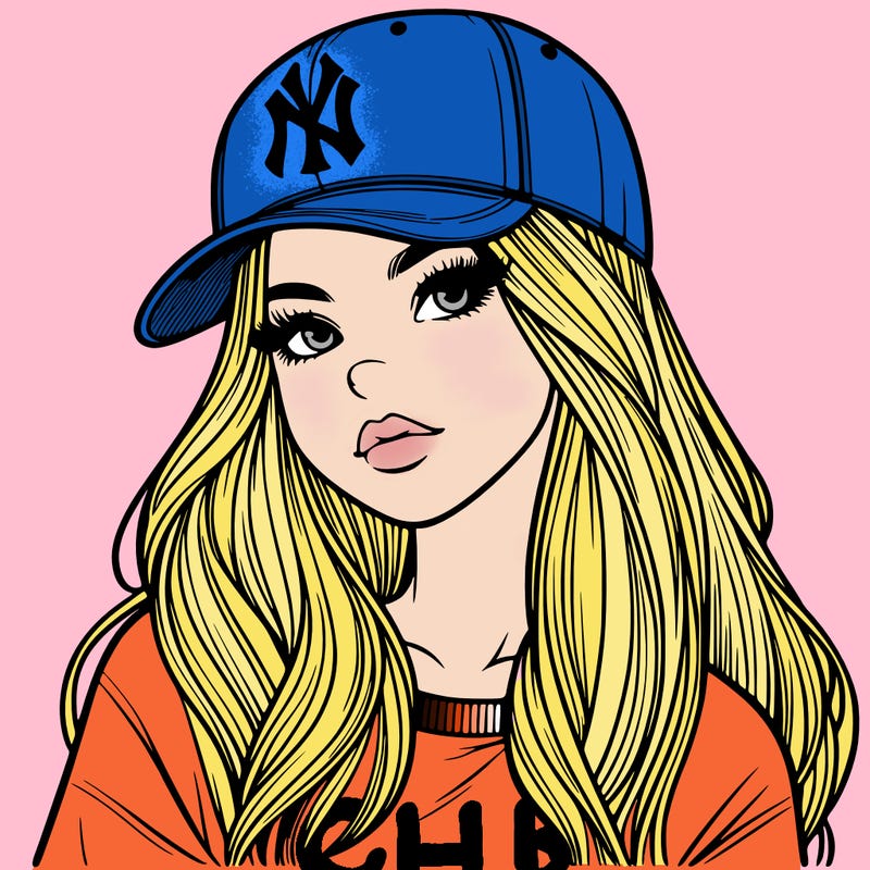 realistic girl wearing yankees hat
