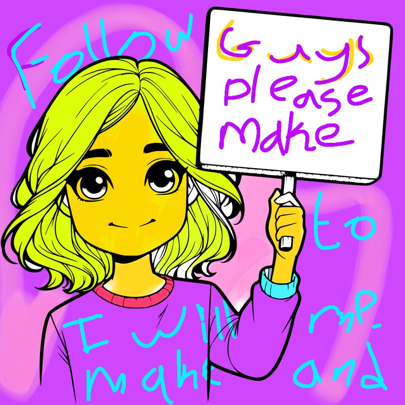 realistic girl holding up a sign