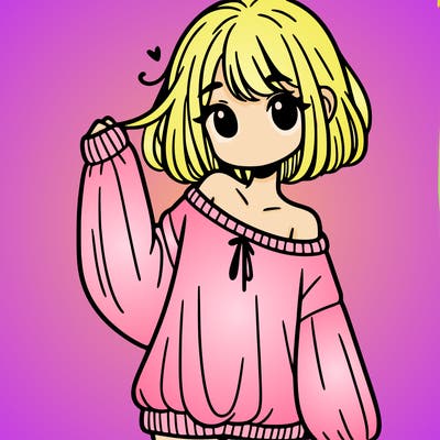 girl in baggy sweater hanging off her shoulder