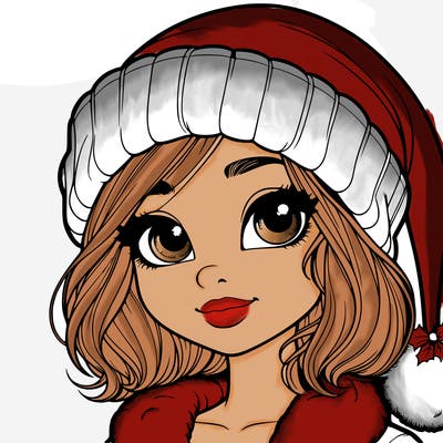 realistic christmas girl