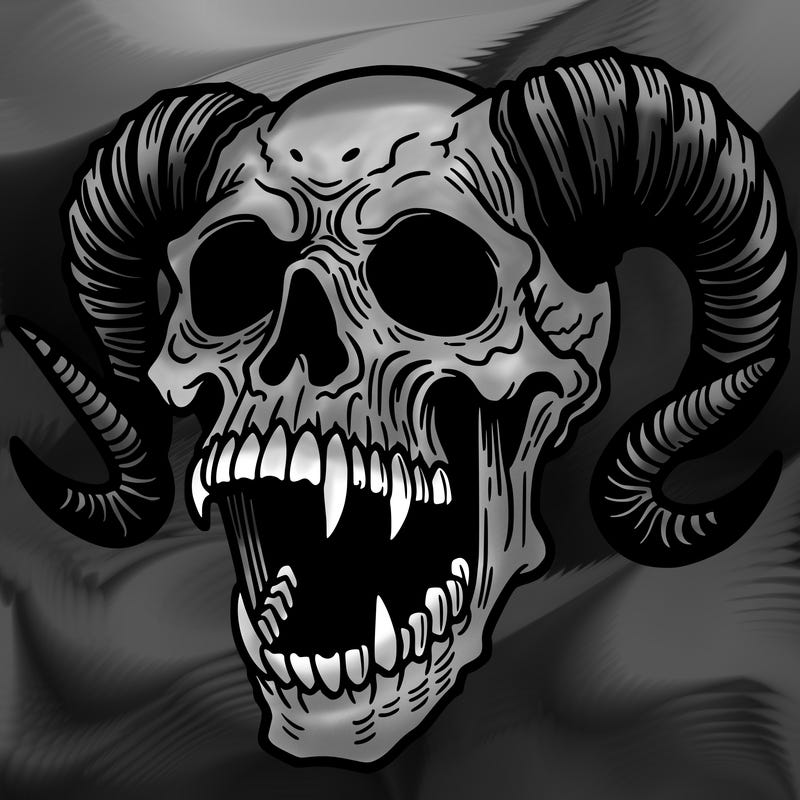 horror skull with horns
