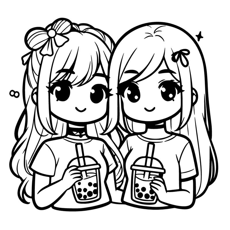 two girls who are bffs holding boba tea