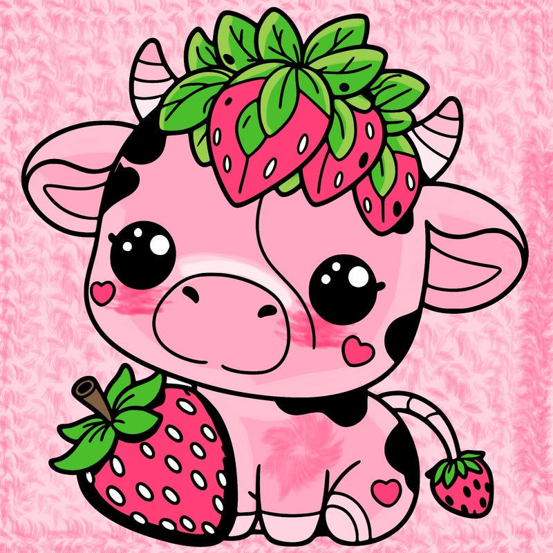 cute strawberry cow