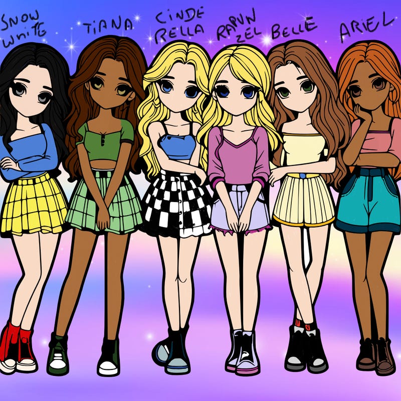 a group of girls realistic