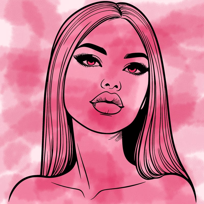 realistic woman with full lips