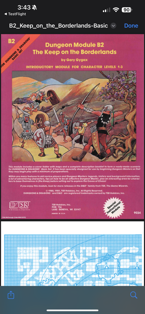 DriveThruRPG Library - クラシックなダンジョンズ＆ドラゴンズのモジュールPDFとマップを表示するDriveThruRPGライブラリアプリ。