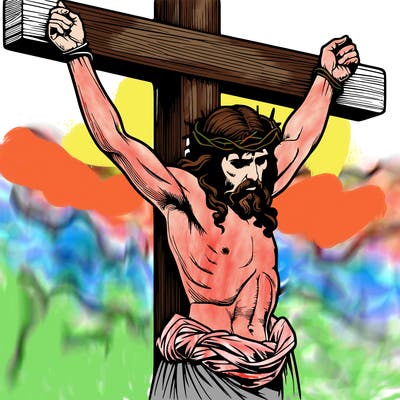jesus realistic on the cross