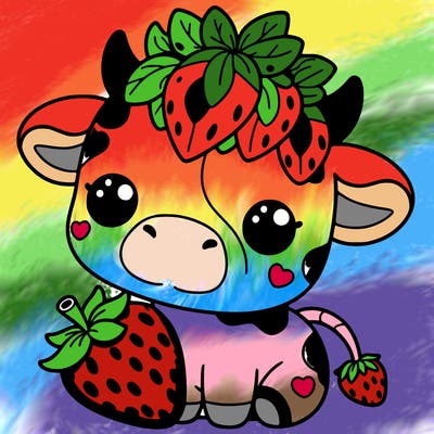 cute strawberry cow