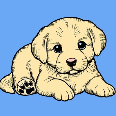 a cute realistic puppy