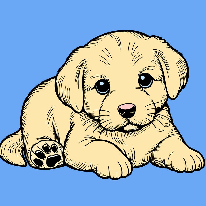 a cute realistic puppy