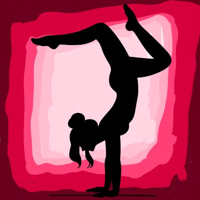a woman doing a handstand