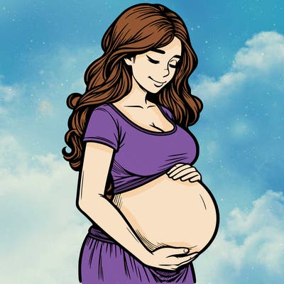 woman heavily pregnant realistic