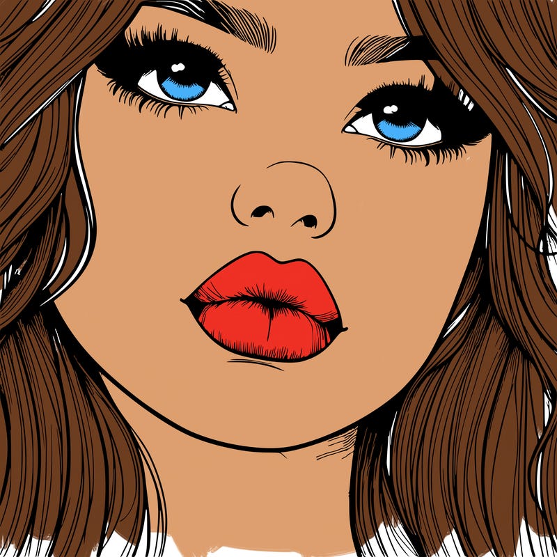 really realistic girl with lips