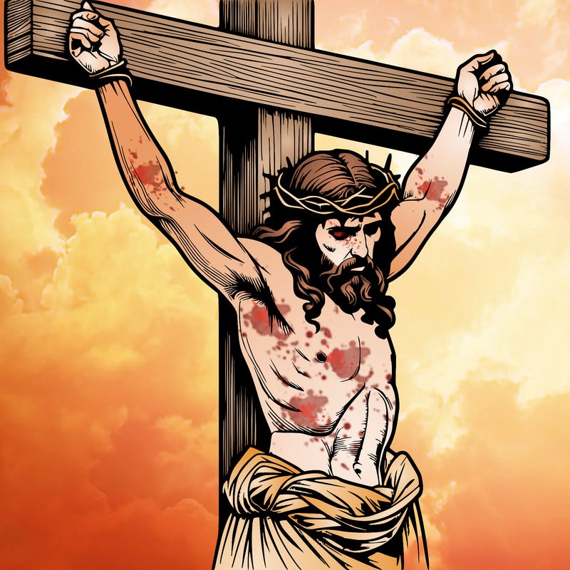 jesus realistic on the cross