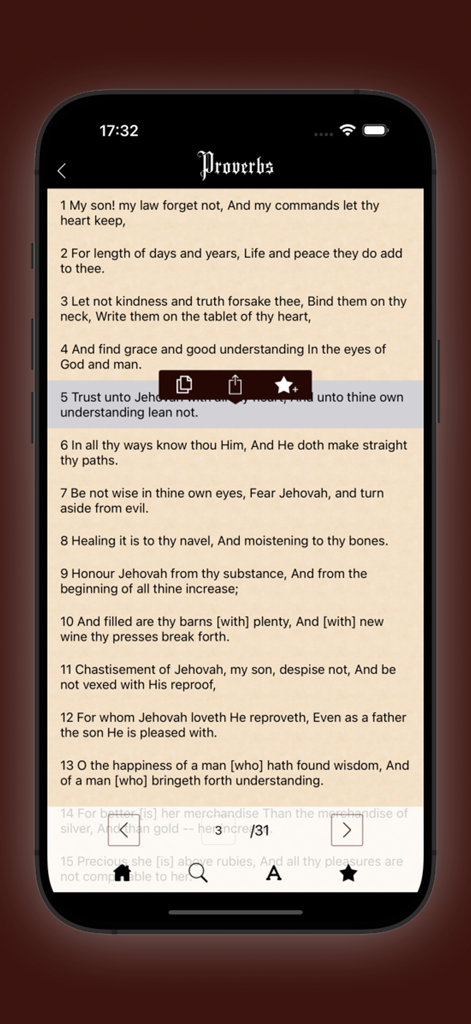 Young's Literal Bible (YLT) - Leyendo el libro de Proverbios en la aplicación Biblia Literal de Young con selección de versículos y herramientas de estudio