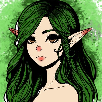 elf girl realistic dark fantasy