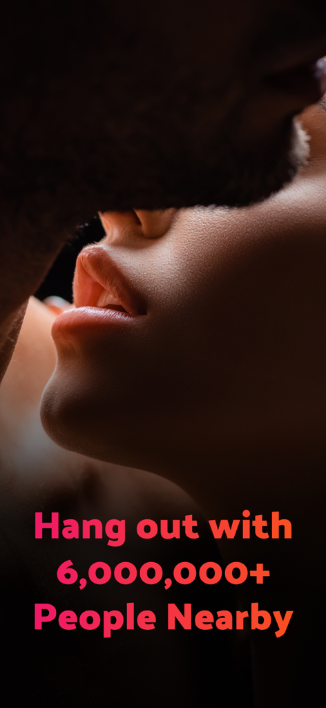 Cougar Dating App - CougarD - Close up of a couple with text highlighting six million nearby users on the CougarD age-gap dating app