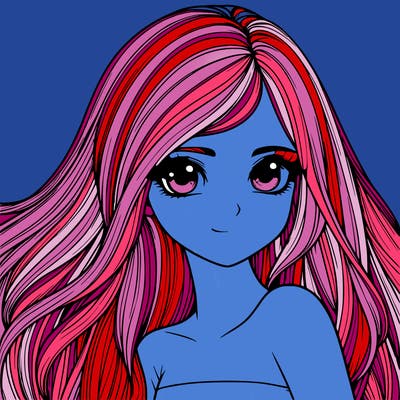 realistic girl pretty long hair