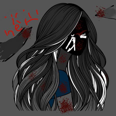 realistic girl with long realistic hair