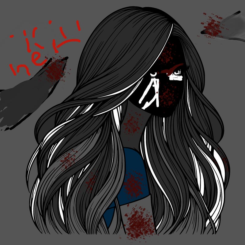 realistic girl with long realistic hair