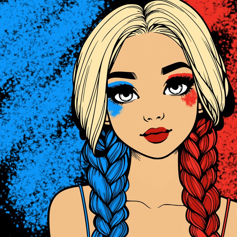 realistic girl with braids