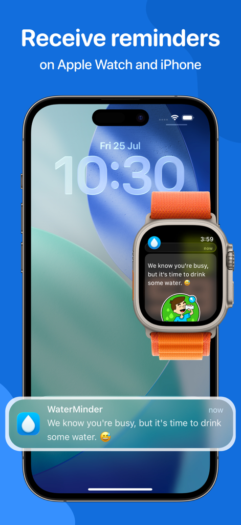 Water Tracker by WaterMinder® - iPhoneとApple WatchでのWaterMinderアプリの水分摂取リマインダー
