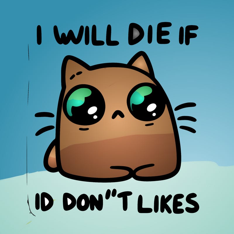 a cat that will die if we don’t get 10 likes