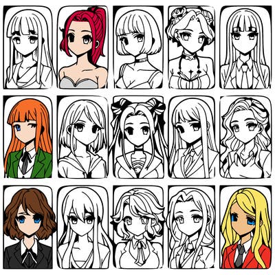 girls that look diffrent anime