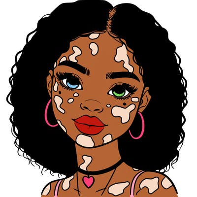 bleautiful black girl with vitiligo